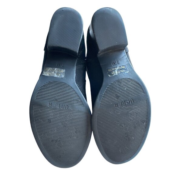 Unisa Unpiera Black Ankle Bootie Faux Suede Side Zip Silver Hardware Size 7.5 - Picture 8 of 11